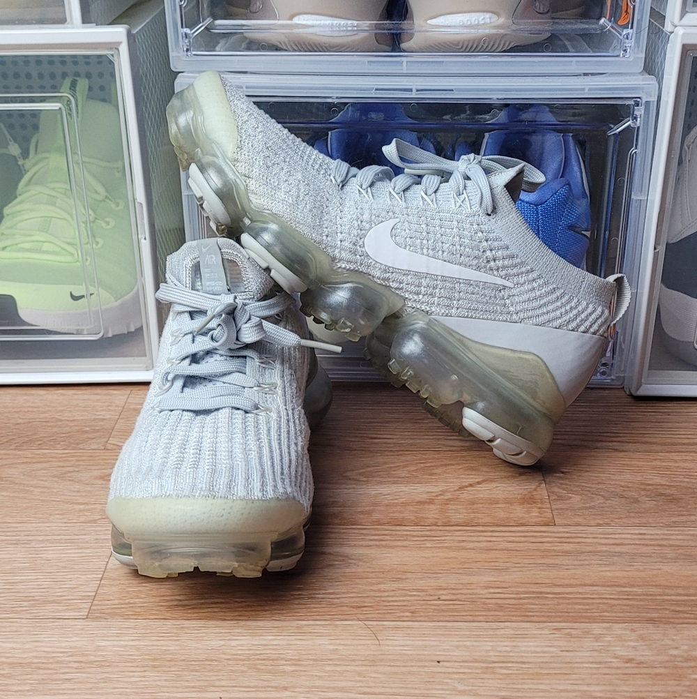 Nike Air VaporMax Flyknit 3 Sneakers - Women's Size 9 Pure Platinum Gray